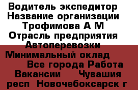 Водитель-экспедитор › Название организации ­ Трофимова А.М › Отрасль предприятия ­ Автоперевозки › Минимальный оклад ­ 65 000 - Все города Работа » Вакансии   . Чувашия респ.,Новочебоксарск г.